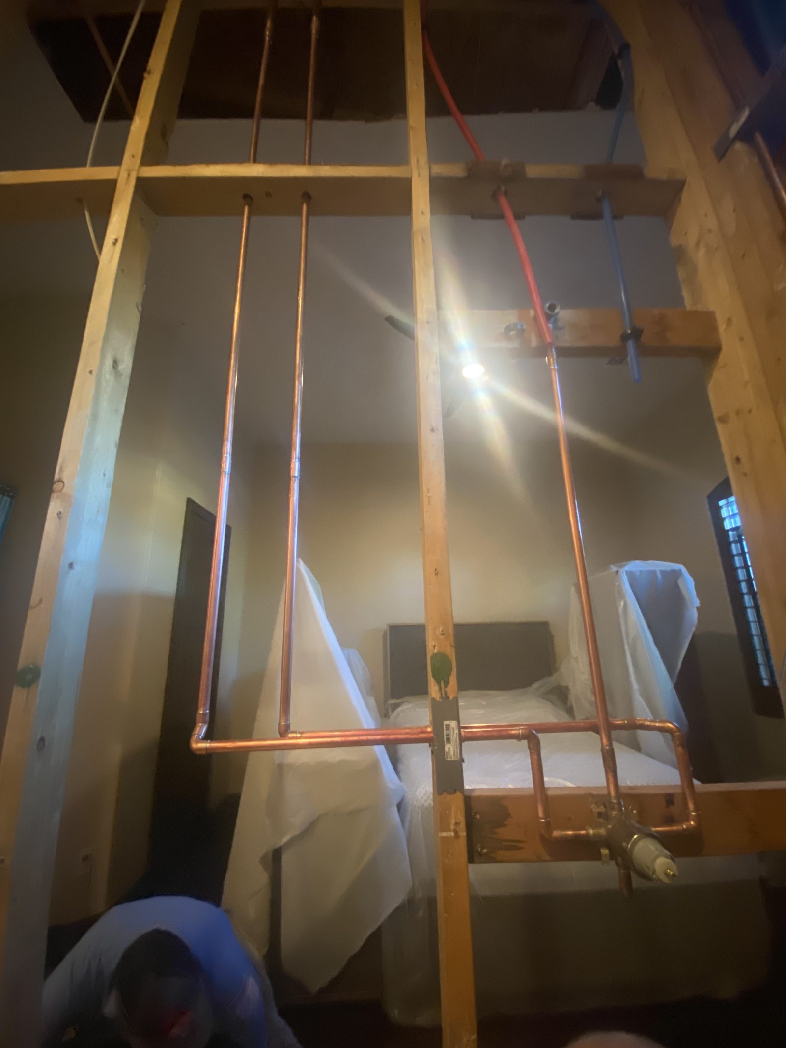 Copper remodel rough-in plumbing